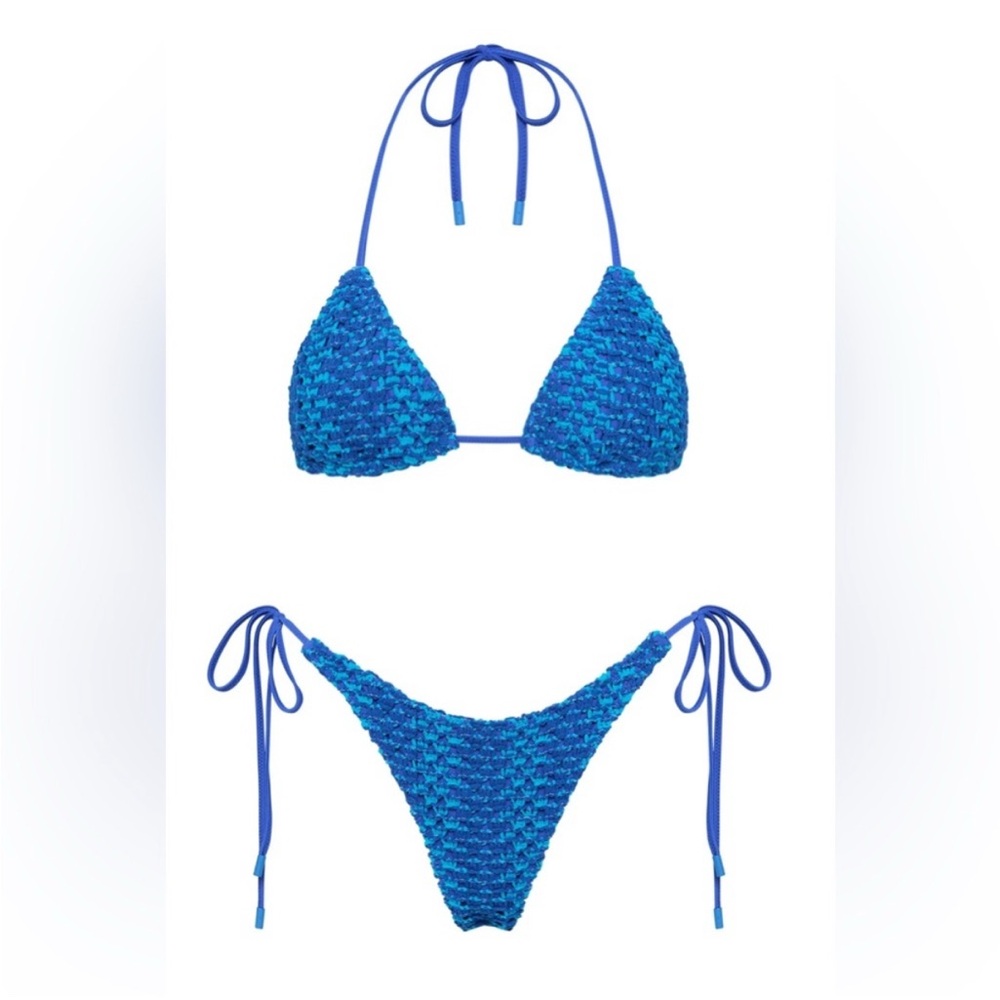 Blue Crochet Bikini Set